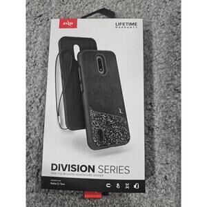 Phone Case For Nokia C2 Trava Zizo Divison Series Black With Glitter And Strap